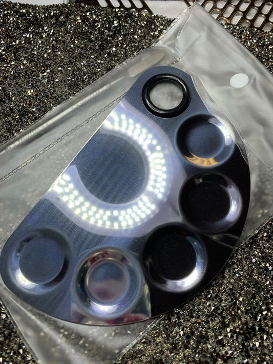 Dúo godete con espátula Semi redondo Plata