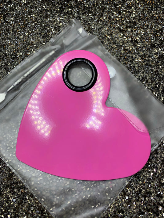 Dúo godete con espátula corazón rosa