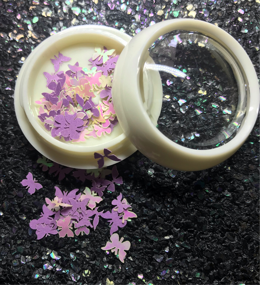 Violet and Iridescent Butterflies #001