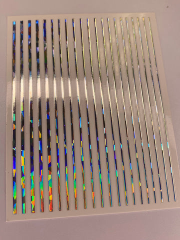 Sticker Silver Lines Iridescent 03