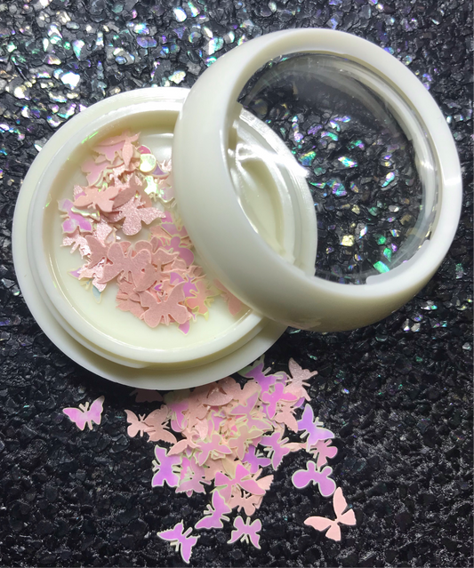Light Pink and Iridescent Butterflies #012