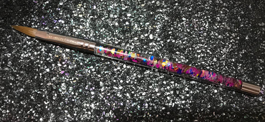 Application Brush #8 Pink, Blue and Gold Glitter