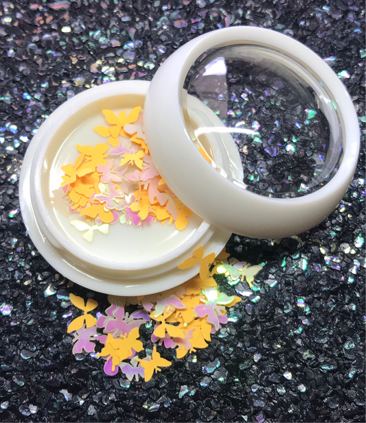 Mustard Yellow and Iridescent Butterflies 013